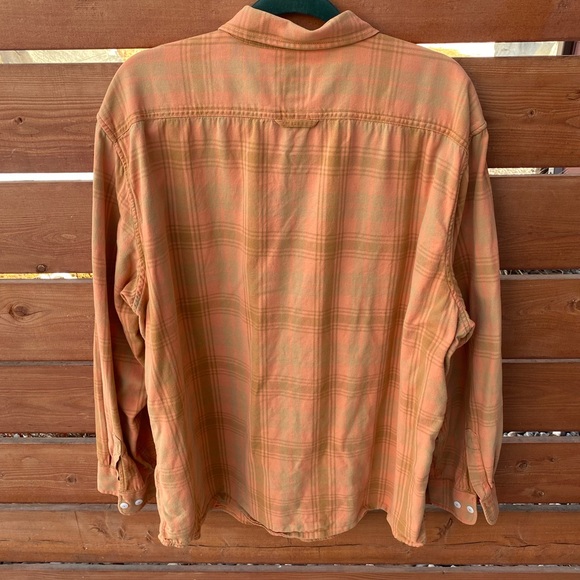 Pendleton - Surf Pendleton Cotton Orange Plaid Men’s XXL Long Sleeve Shirt - Picture 2 of 7